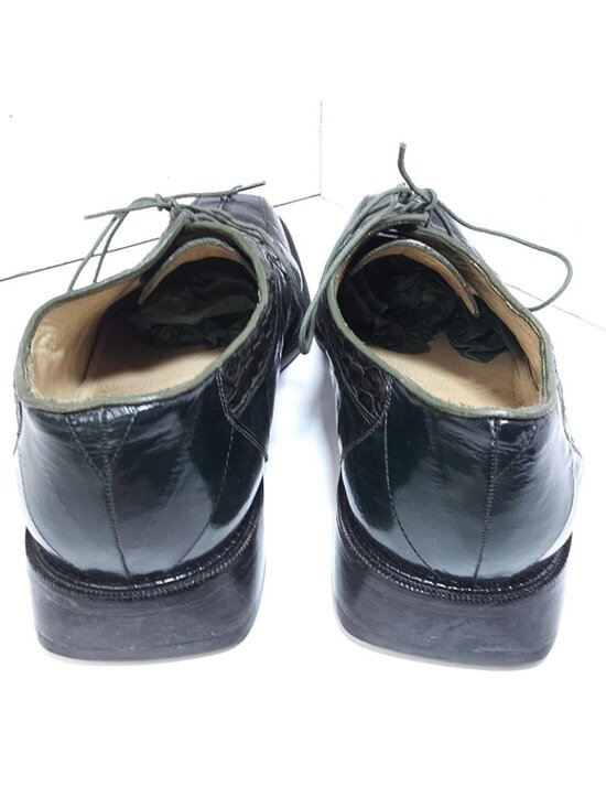 Belvedere Colombo Men’s Size 12 Crocodile Leather Dress Shoes Green Brown main image 13